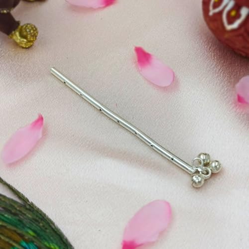 Osasbazaar أوساسبازار فلوت بانسوري فضة نقية للاددو ديني جوبال، كريشنا، ثاكور جي، كانها، جانماشتمي بوجا، مندير، معبد - 97%-99% نقية معتمدة من BIS - Image 4