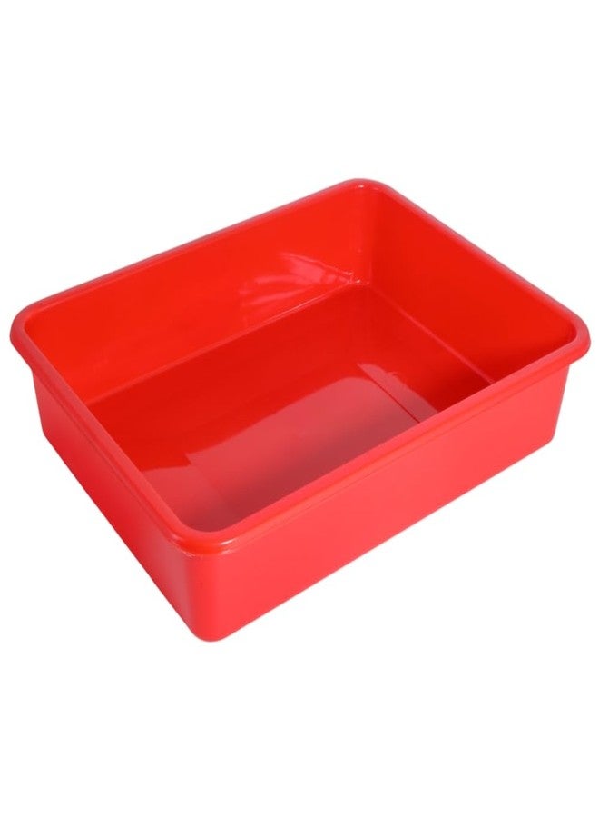 Morvi Nexa Small Multipurpose Stackable Rectangular Durable Plastic Storage Tray| Home,Kitchen,Office,School,Commercial,Industry,Lab,Hospital,Paper,Desk Organiser|21 x 27 x 5| Set of 1 | RED - Image 1