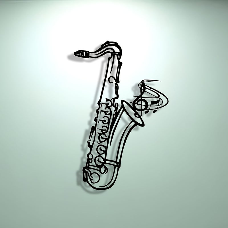 1pc Exquisite Halloween Abstract Saxophone Metal Wall Art Modern Decorative Iron Plaque For Office Living Room Bedroom Terrace Kitchen Garden Housewarming Festival Birthday Gift Retro Lover Collection - Image 5