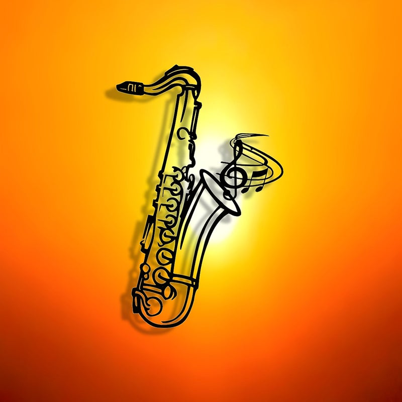 1pc Exquisite Halloween Abstract Saxophone Metal Wall Art Modern Decorative Iron Plaque For Office Living Room Bedroom Terrace Kitchen Garden Housewarming Festival Birthday Gift Retro Lover Collection - Image 4