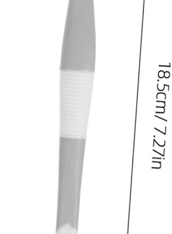 8 قطع فرشاة أسنان برأس مزدوج ومكشطة لسان بشعيرات سيليكون ناعمة للعناية اللطيفة باللثة ومناسبة للسفر باللون الأبيض - Image 3
