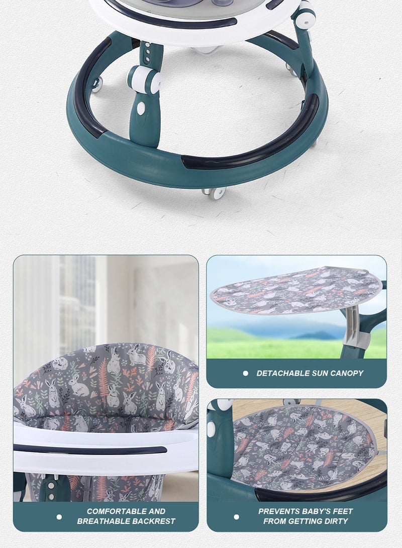 ما بيبي مشاية أطفال مع كرسي دفع قابل للتعديل مع صينية ألعاب قابلة للفصل عربة أطفال مضادة للانقلاب للطفل مع الضوء والموسيقى - Image 5