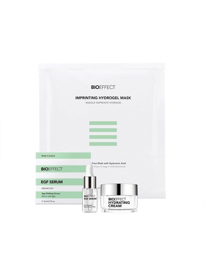 Bioeffect Egf Serum Tryme Mini Sample Skincare Set With Hydrating Cream & Hydrogel Mask Travelsize Trio Of Growth Factor Antiaging Serum Moisturizer & Soothing Facial Mask - Image 1