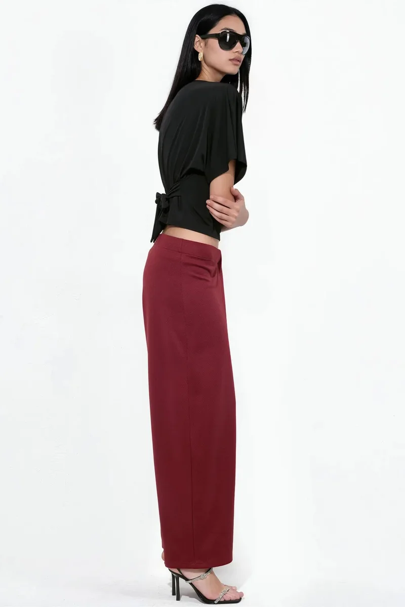 BUSEM Women's High-waist Wide-leg Crepe Trousers