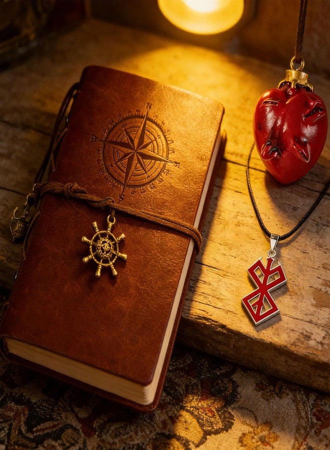 HJYZY مجموعة قلادات أنمي ملك البيض من HJYZY، دفاتر جلدية، دفاتر ملاحظات، إكسسوارات أزياء تنكرية Bers.k مع ملصقات، 13 قطعة - Image 3