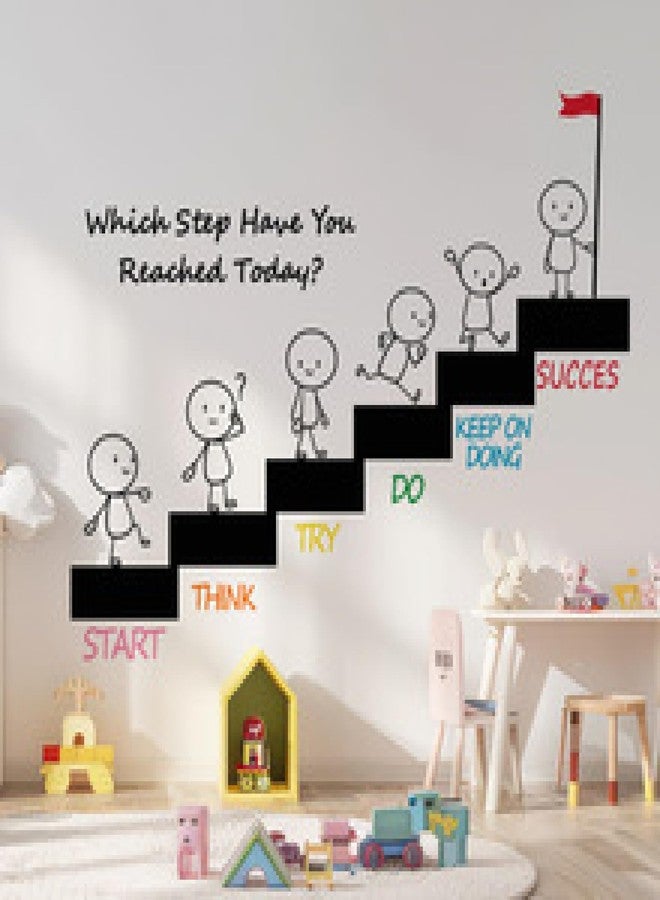 Saomour Creative Children's Inspirational Education Wall Stickers Early Education Creative English Alphabet Climbing Staircase Wall Decal Study Room Children's Room Wall Decor - Image 2