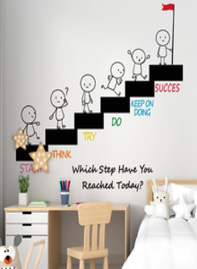 Saomour Creative Children's Inspirational Education Wall Stickers Early Education Creative English Alphabet Climbing Staircase Wall Decal Study Room Children's Room Wall Decor - Image 3