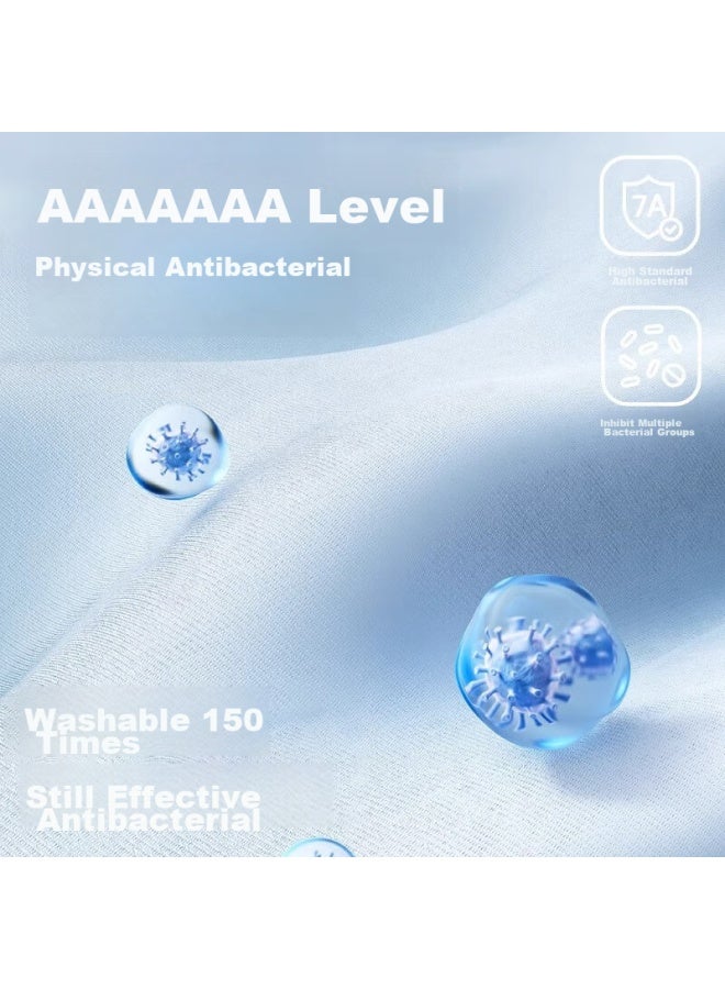 Sanli Antibacterial Thickened Towels, 2 Pack, Class A Absorbent, For Men And Women, Face Washing, Bathing, Home Use, Hair Drying, Large Face Towel, Blue/white - Image 2