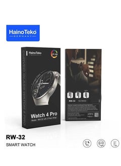 RW 32 watch 4 pro amoled round smart watch HD curved display with three set strap and wireless charger