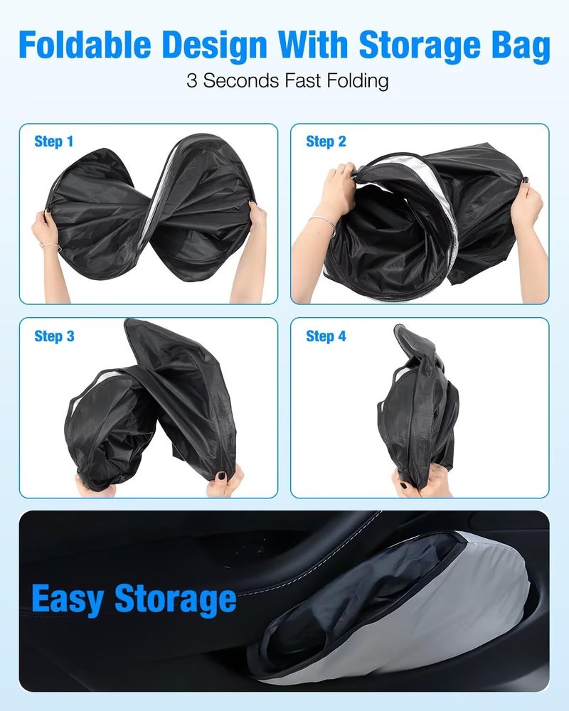 Neverland Car Sun Shade Windshield Accessories - Foldable Dashboard Sunshade for Ford Edge 2007-2014,Heat Reflective Window Shades with 210D Oxford Silver Coated Fabric,Universal Fit Sun Visor Cover - Image 5