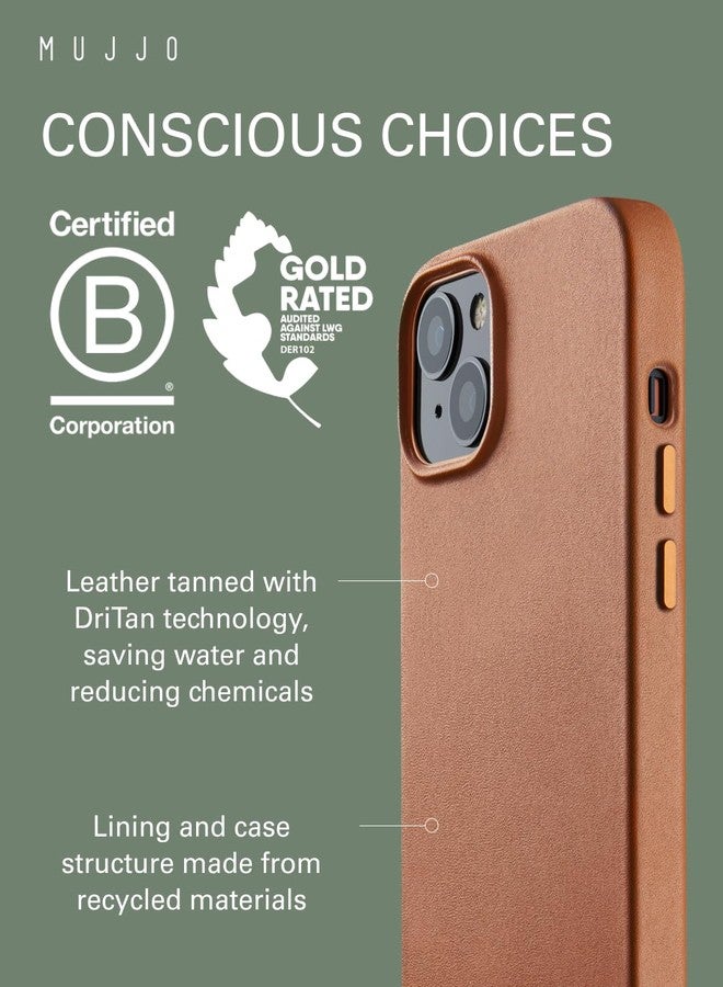 موجو جراب هاتف من الجلد من موجو - يناسب هواتف آيفون 15 بلس و14 بلس - متوافق مع ماج سيف - جلد أوروبي فاخر - حماية لعدسة الكاميرا - مصنوع من مواد معاد تدويرها - تصميم نحيف - لون بني فاتح - Image 3