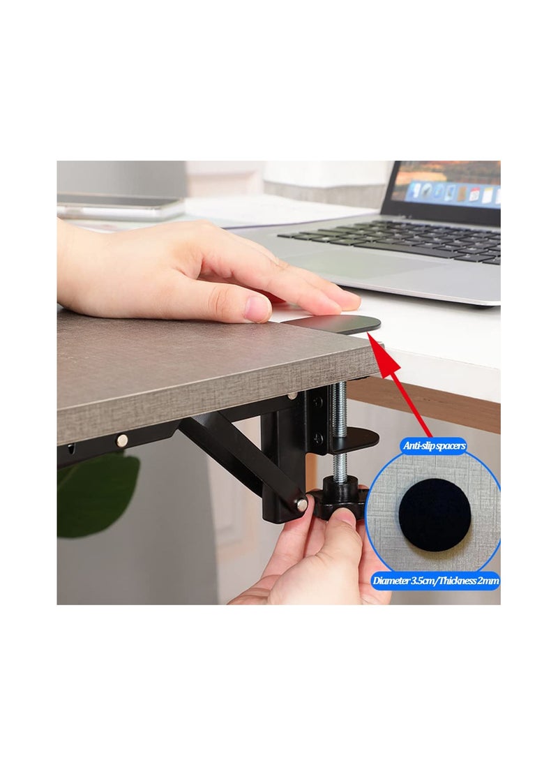 Generic - Desk Extender Clamp for DIY Wooden Keyboard Tray (Board Not Included) - Punch-Free, Foldable Computer Keyboard Tray for Home or Office Use (Black) - Image 1