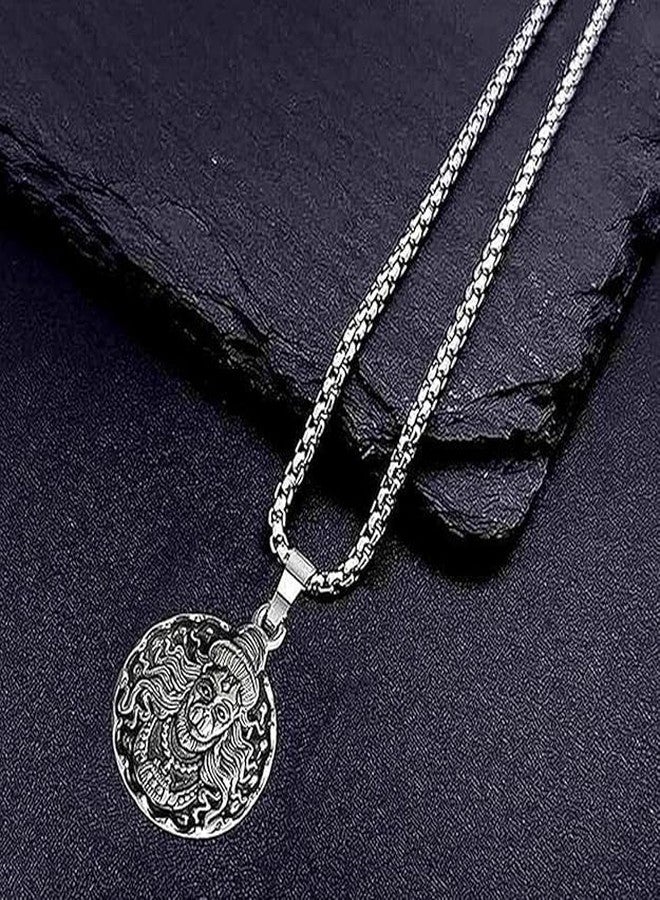 أوبليفين Oblivion Hanuman Ji Locket - قلادة مع سلسلة، Mahavir Mahabali، Shri Bajrangbali، Sankat Mochan قلادة أنيقة ومتينة وخفيفة الوزن للرجال، مجوهرات دينية إلهية (عبوة من قطعة واحدة) - Image 2