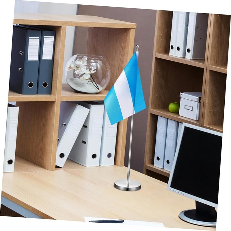 Gadpiparty Telescopic Table Flag Holder with Base 2pcs Set for Office Desk Indoor Display - Image 5