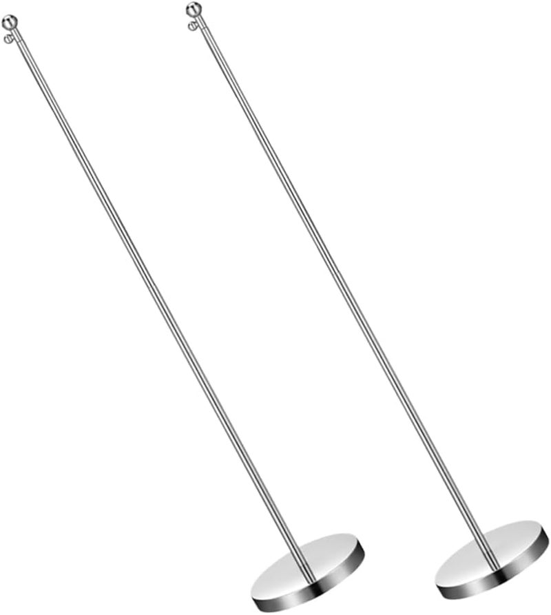 Gadpiparty Telescopic Table Flag Holder with Base 2pcs Set for Office Desk Indoor Display - Image 1