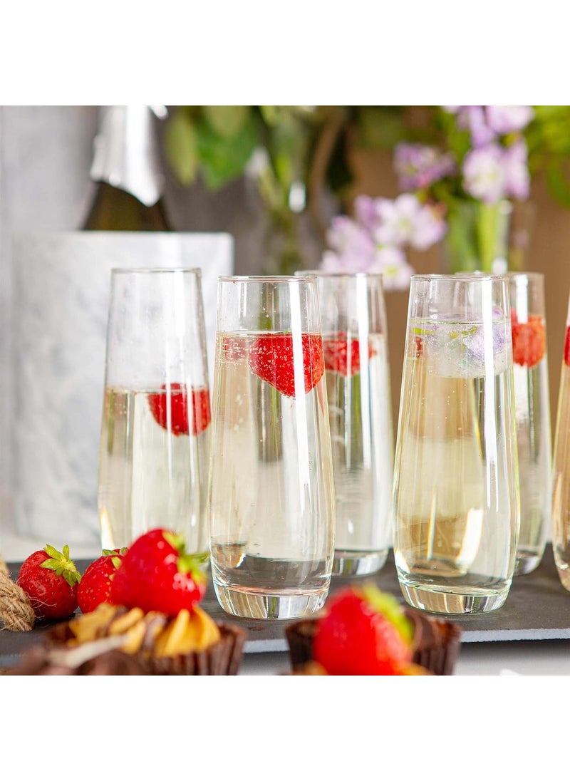 BLISS START BLISS START Highball Tumblers Set of 4 Drinking Glasses Clear Glass Wine Shots Cocktails Champagne AllPurpose Cups Elegant Stemless Design Dishwasher Safe 245ml  - Image 3