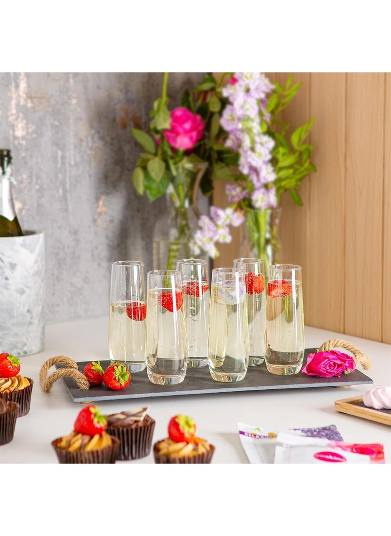 BLISS START BLISS START Highball Tumblers Set of 4 Drinking Glasses Clear Glass Wine Shots Cocktails Champagne AllPurpose Cups Elegant Stemless Design Dishwasher Safe 245ml  - Image 4