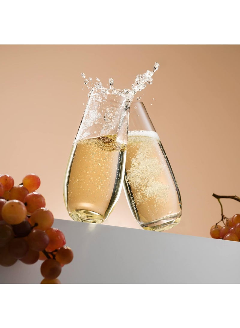 BLISS START BLISS START Highball Tumblers Set of 4 Drinking Glasses Clear Glass Wine Shots Cocktails Champagne AllPurpose Cups Elegant Stemless Design Dishwasher Safe 245ml  - Image 5