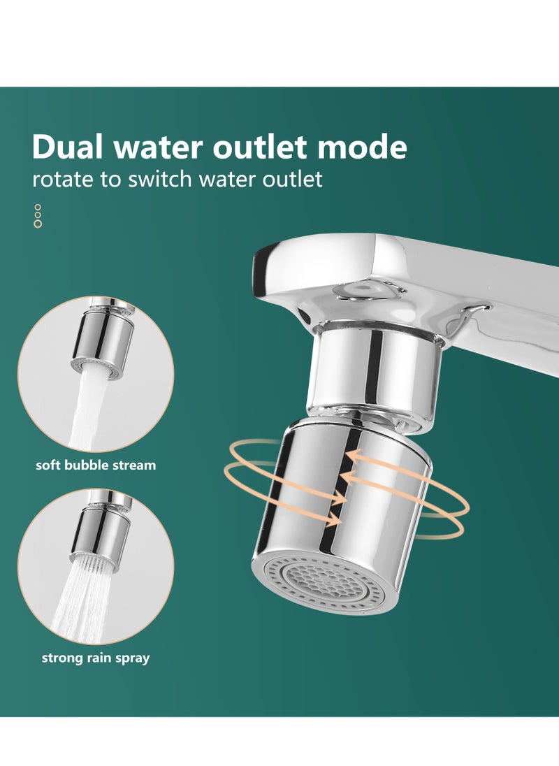 BRIMIX - Brimix Universal Splash Filter Faucet Extender 360-Degree Rotate with 2 Modes Sprayer for Kitchen Bathroom Brass Faucet Aerator - Image 1