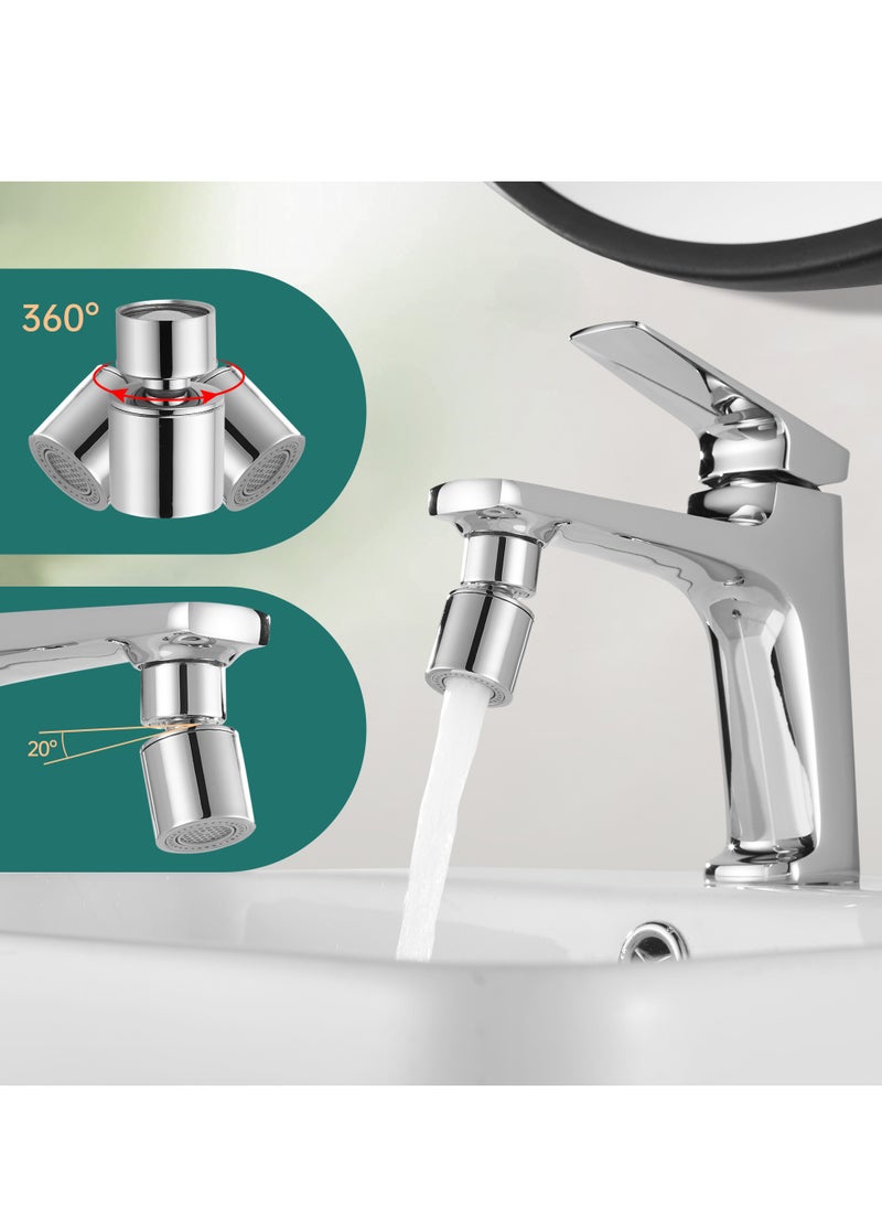 BRIMIX - Brimix Universal Splash Filter Faucet Extender 360-Degree Rotate with 2 Modes Sprayer for Kitchen Bathroom Brass Faucet Aerator - Image 1