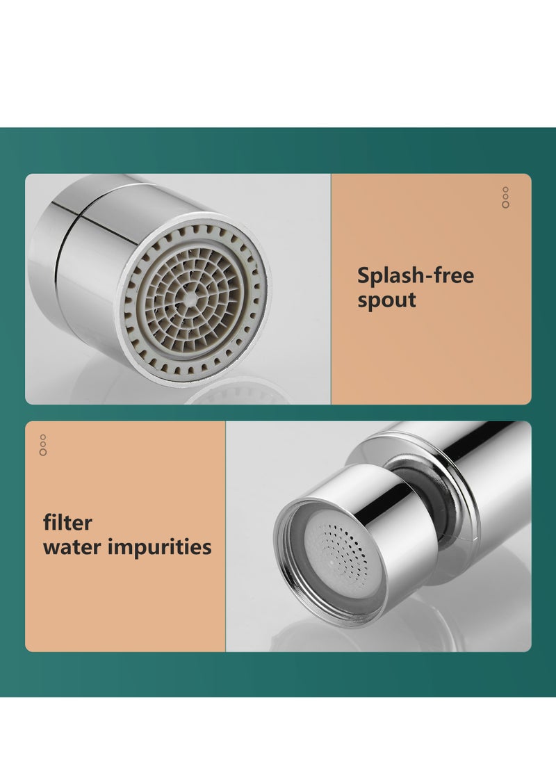 BRIMIX - Brimix Universal Splash Filter Faucet Extender 360-Degree Rotate with 2 Modes Sprayer for Kitchen Bathroom Brass Faucet Aerator - Image 1