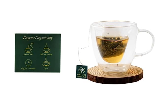 ORGANIC UNIVERSE Chamomile Green Tea Whole Leaf Tea | 20 Pyramid Tea Bags | Aromatic Flavours | 100% Organic Ingredients - Image 5