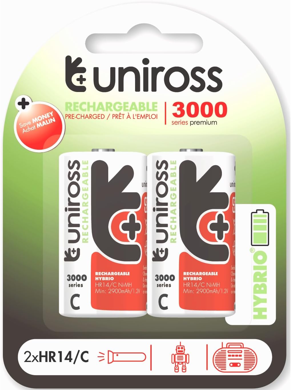 يونيروس Uniross UH2c3000 3000mAh