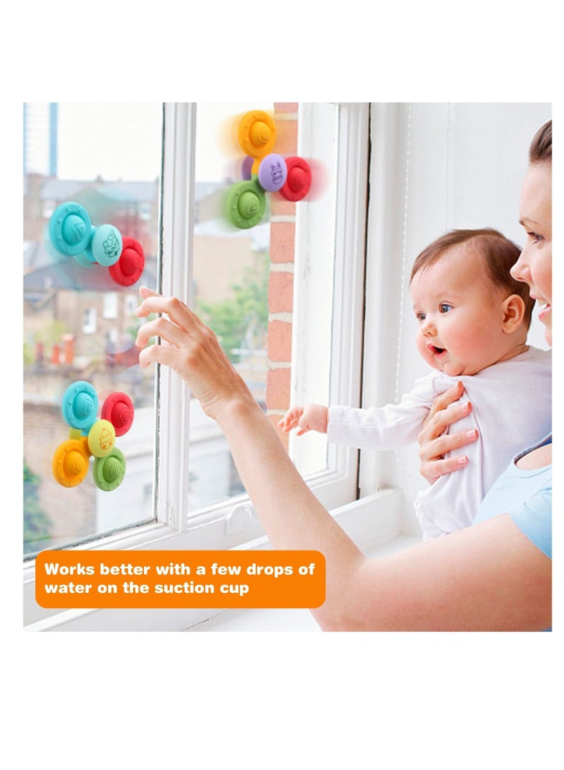 Y&D Suction Cup Spinner Toys 3 Pack Baby Montessori Sensory Educational Learning Toy - Image 3
