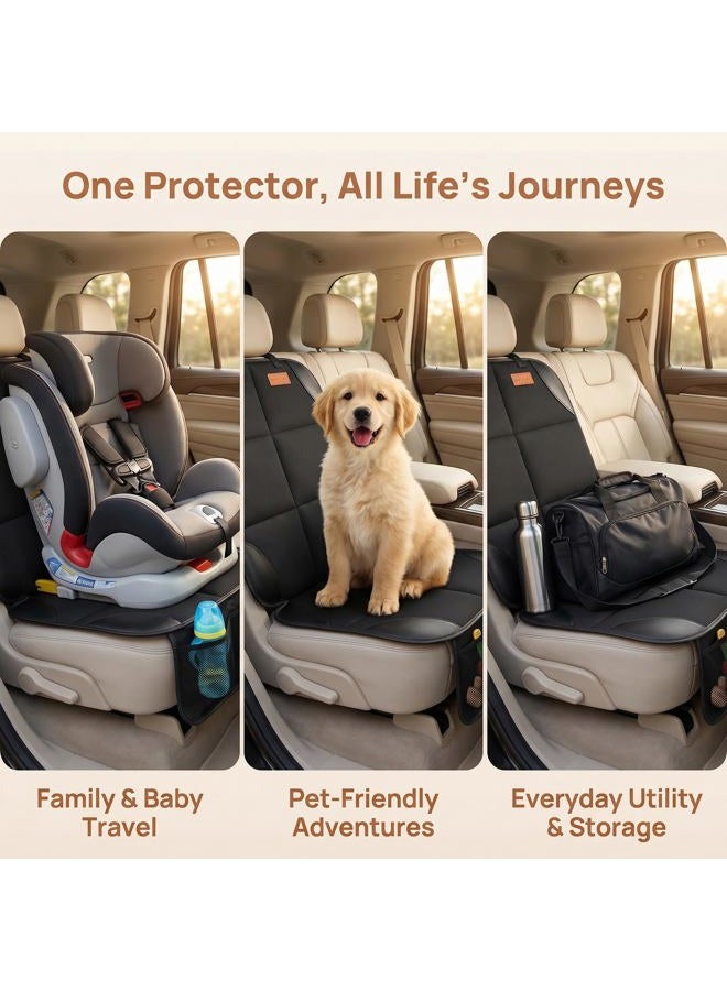 smartelf Smart elf Car Seat Protector, 2Pack Seat Protector Protects Child Seats with Thickest Padding and Non-Slip Backing Mesh Pockets for Baby and Pet, Black - Image 5