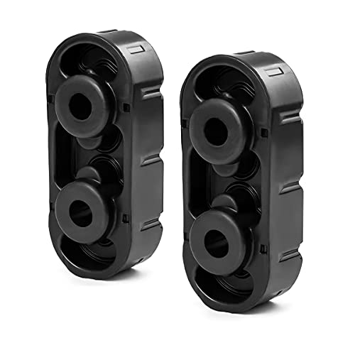 zipelo 2Pcs Exhaust Muffler Hanger Insulator, 2 Holes Exhaust Rubber Hanger, Universal Hole Size Diameter 0.5" Muffler Bracket Mount, 15092802 Bushing Muffler Shock Absorbent - Image 3
