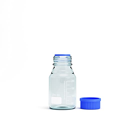 MorexLab Borosilicate Glass Bottles - 2pcs Round Media Storage Bottle - 250ml with GL45 Blue Screw Cap - Image 5