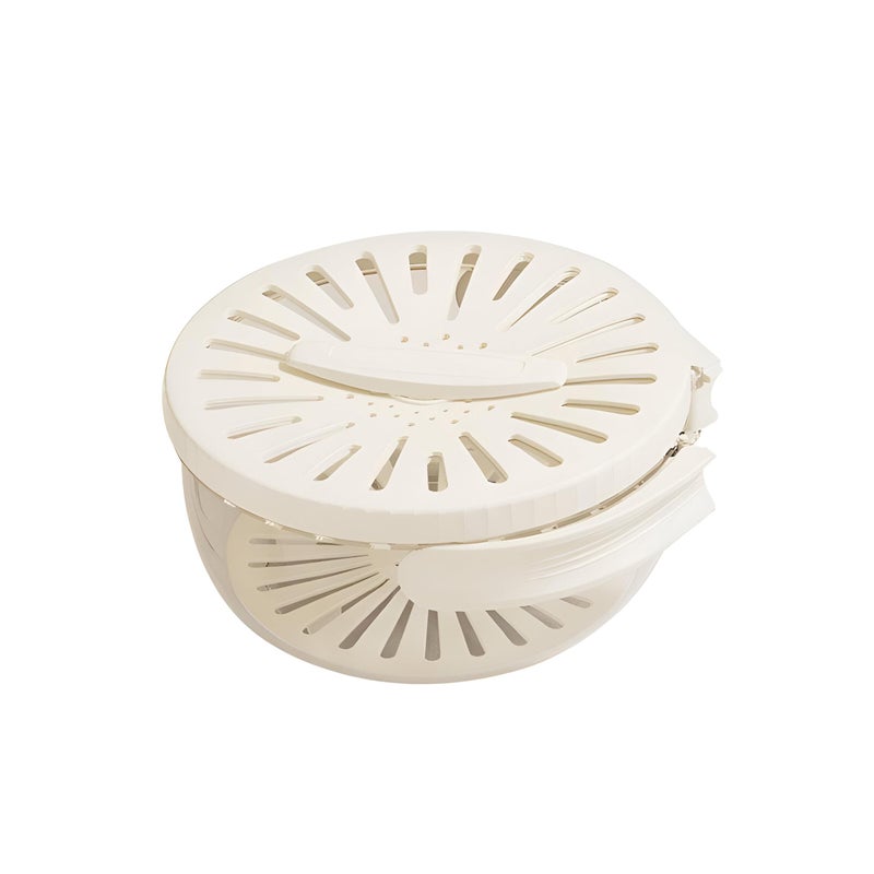 Multi-Function Bowl - A large, lid-covered, foldable-handle food prep station featuring a combined fruit filter and vegetable strainer compatible with refrigerator shelves, plus easy-drain design - Image 1
