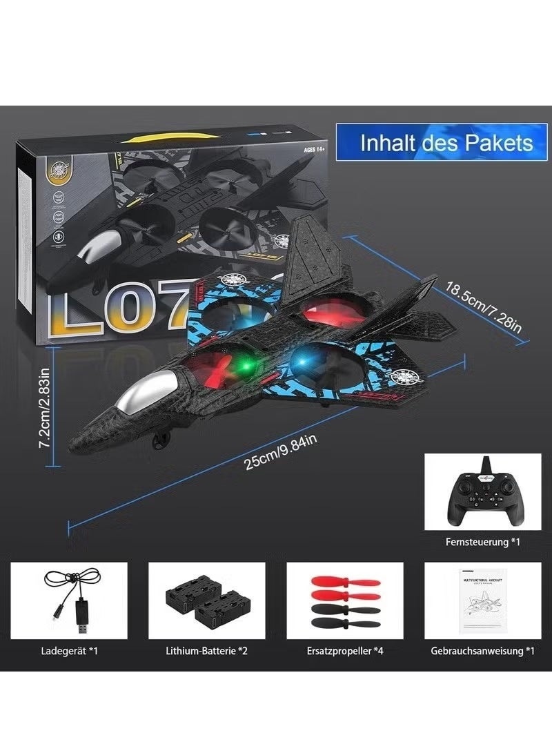 RC Fighter Jet Plane L0712 – 2.4GHz Remote Controlled Quadcopter Aircraft, Ready to Fly (RTF) | Lightweight Durable Foam Design | Long Range RC Airplane Toy for Kids & Adults | Easy Control Jet Glider - Image 2