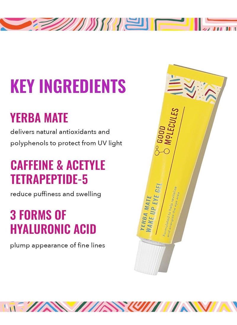 GOOD MOLECULES - Yerba Mate Wake Up Eye Gel, Hyaluronic Acid and Caffeine to Hydrate, Minimize Puffiness and Swelling - Image 1