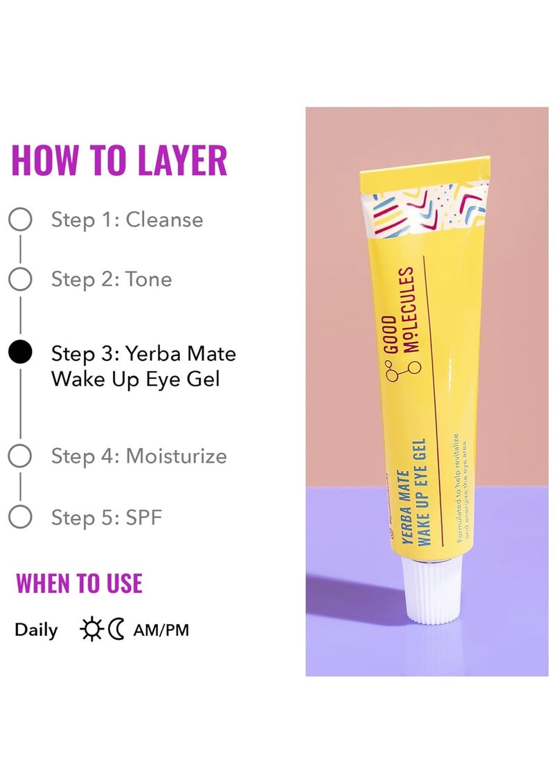 GOOD MOLECULES - Yerba Mate Wake Up Eye Gel, Hyaluronic Acid and Caffeine to Hydrate, Minimize Puffiness and Swelling - Image 1