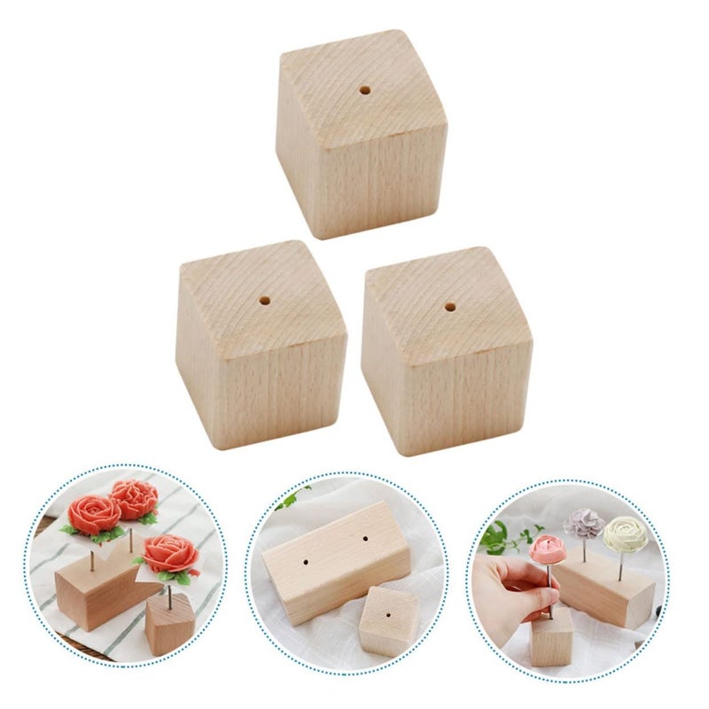 Natural Wood Flower Nail Display Base Set For Cake Decorating Icing Flowers - Image 5