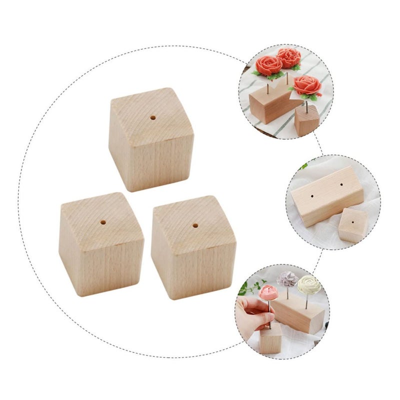 Natural Wood Flower Nail Display Base Set For Cake Decorating Icing Flowers - Image 4