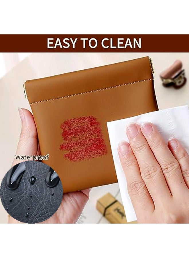 إم إكس إن 2 قطع من الجيب الجلدي للعملة المعدنية المعصصة للرجال والنساء، محفظة عملات معدنية، حامل عملات معدنية للعملة المعدنية، مفاتيح، سماعات أذن، بطاقات، مكبس هواء، إلخ - Image 4