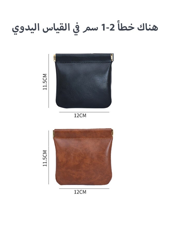 إم إكس إن 2 قطع من الجيب الجلدي للعملة المعدنية المعصصة للرجال والنساء، محفظة عملات معدنية، حامل عملات معدنية للعملة المعدنية، مفاتيح، سماعات أذن، بطاقات، مكبس هواء، إلخ - Image 2