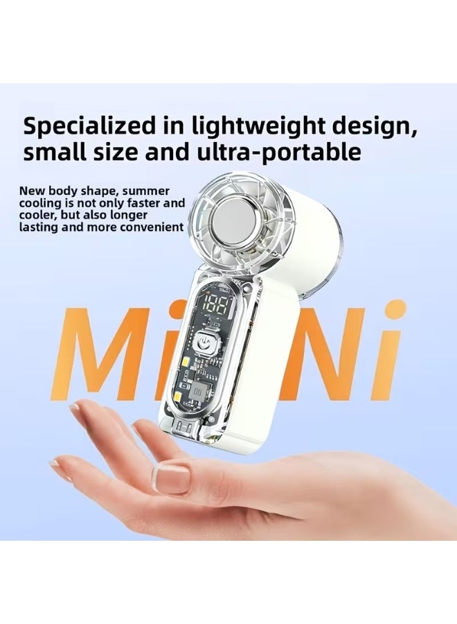 BUYCO Ultra Fast Mini Handheld Fan with Digital Display, Portable USB Rechargeable Pocket Fan, Strong Turbo Airflow Multi Speed Personal Cooling Fan for Travel, Office, Shopping, Dorm & Outdoor – Multicolor - Image 4