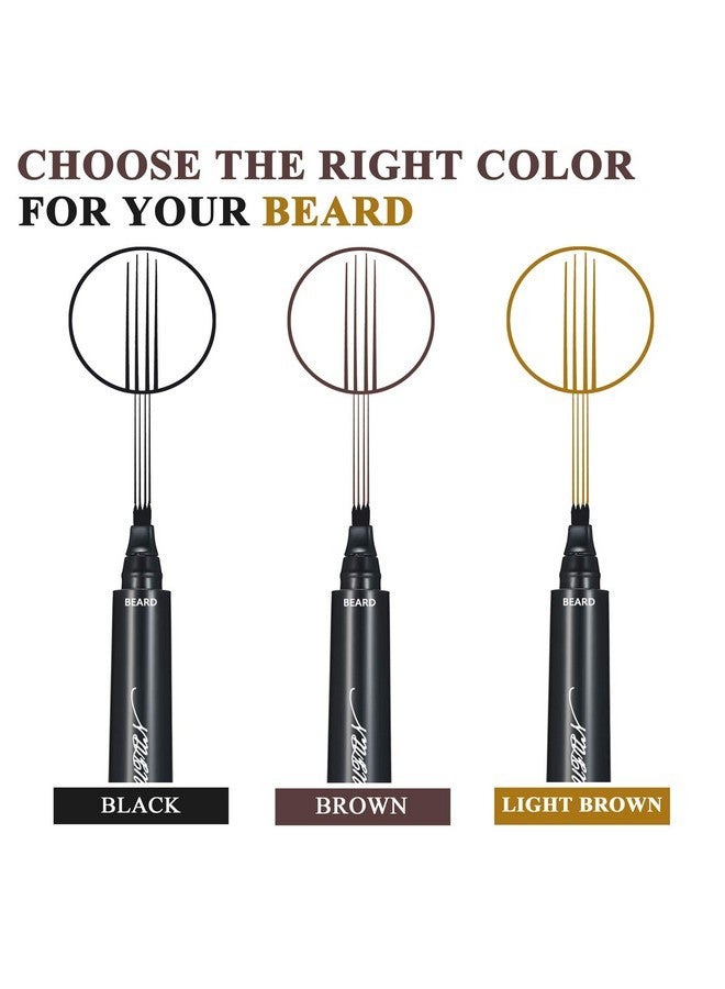 MUFUN Beard Pencil Filler For Men - Sweat Proof, Water Resistance, Long Lasting & Natural Finish Barber Pencil, Enhance Facial Hair, Mustache Repair Shape (Black) - Image 3