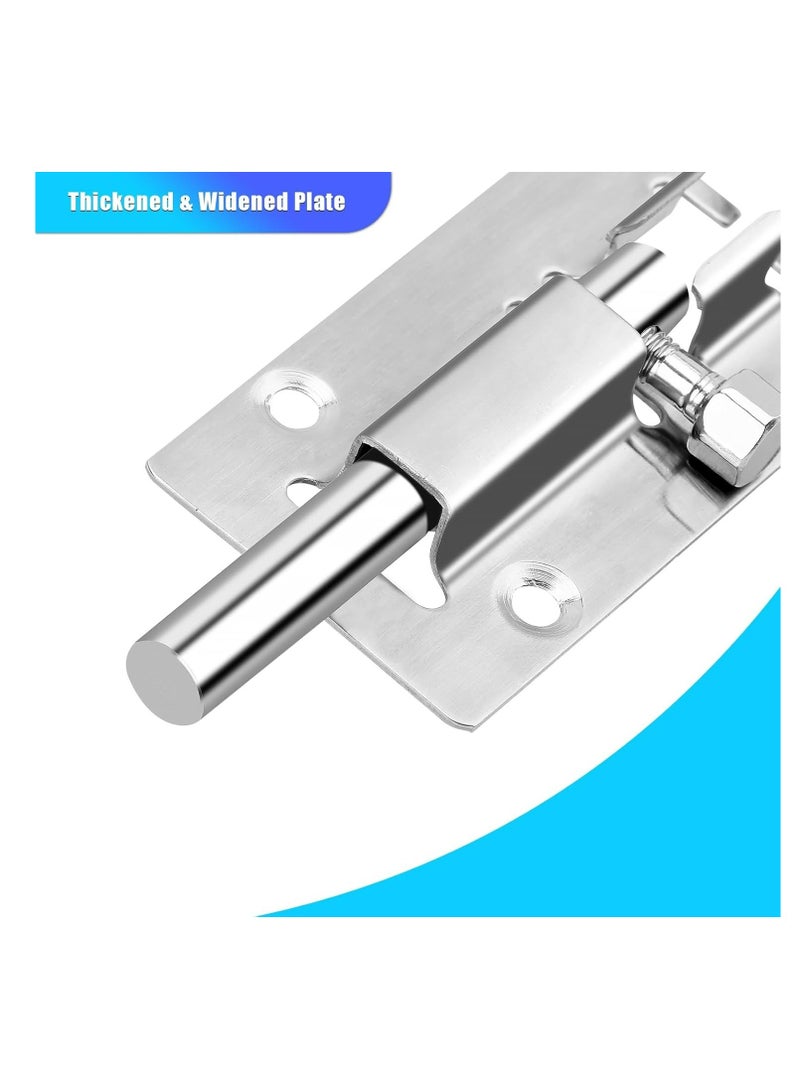 Loquat 2 Pack Barrel Bolt Latch, 3 Inches Slide Lock Thickened Stainless Steel Slide Bolt Latch Slide Latch Lock Door Bolt Lock with Screws - Image 3