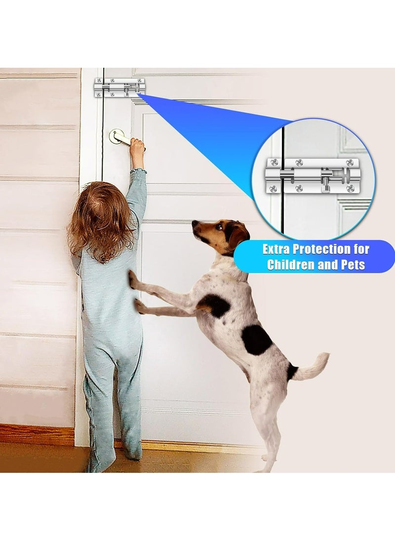 Loquat 2 Pack Barrel Bolt Latch, 3 Inches Slide Lock Thickened Stainless Steel Slide Bolt Latch Slide Latch Lock Door Bolt Lock with Screws - Image 5