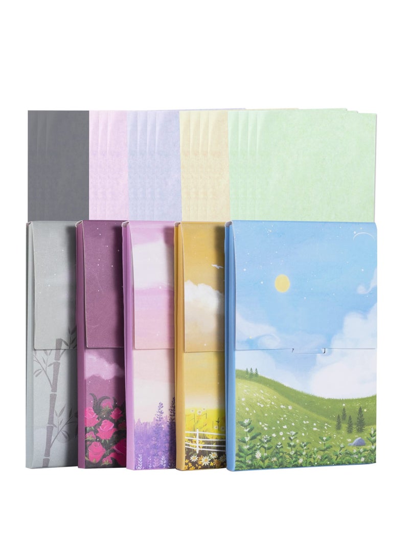 KASTWAVE 5 Boxes Oil Blotting Sheets, (500 Sheets total), Face Oil Control Film Oil-Absorbing Paper for Men Women - Image 1