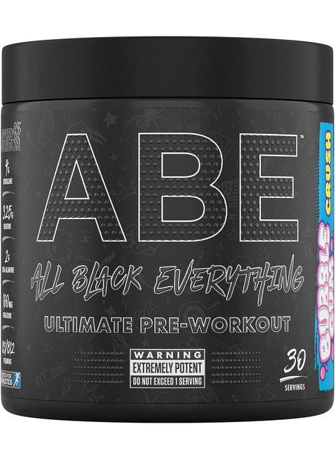 Abe Pre Workout - All Black Everything Pre Workout Powder, Energy & Physical Performance With Citrulline, Creatine, Beta Alanine (375G - 30 Servings) (Bubblegum Crush)