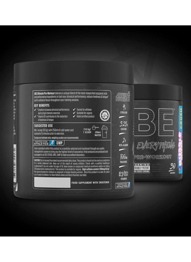 Applied Nutrition - Abe Pre Workout - All Black Everything Pre Workout Powder, Energy & Physical Performance With Citrulline, Creatine, Beta Alanine (375G - 30 Servings) (Bubblegum Crush) - Image 1