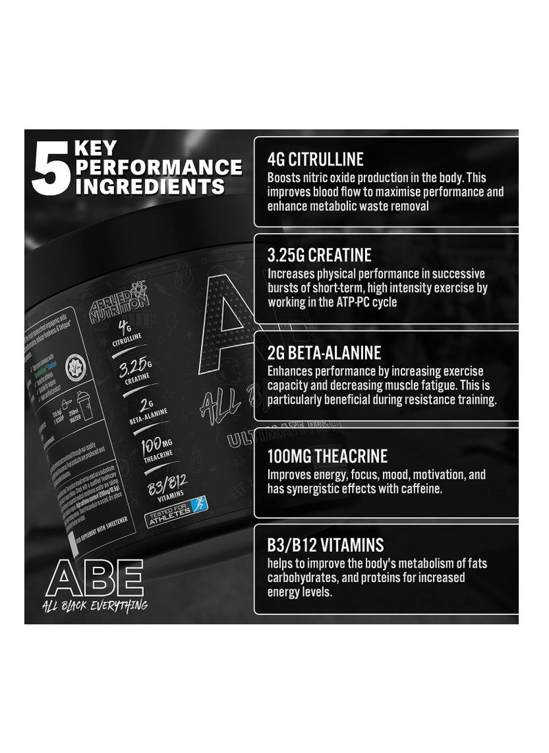 Applied Nutrition - Abe Pre Workout - All Black Everything Pre Workout Powder, Energy & Physical Performance With Citrulline, Creatine, Beta Alanine (375G - 30 Servings) (Bubblegum Crush) - Image 1