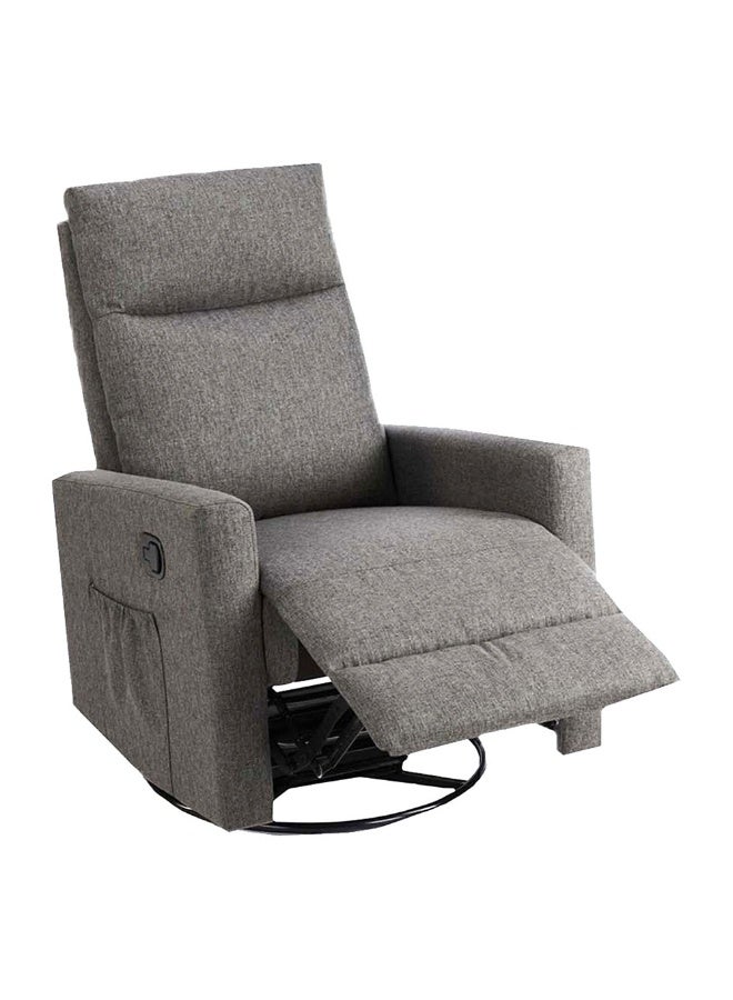 رويال أوك كرسي استرخاء رويالوك ديفيس بمقعد واحد قماشي باللون الرمادي | وظيفة هزازة وقابلة للدوران | تنجيد ناعم وحشوة مريحة وقاعدة متينة – كرسي استرخاء عصري لغرفة المعيشة - Image 4