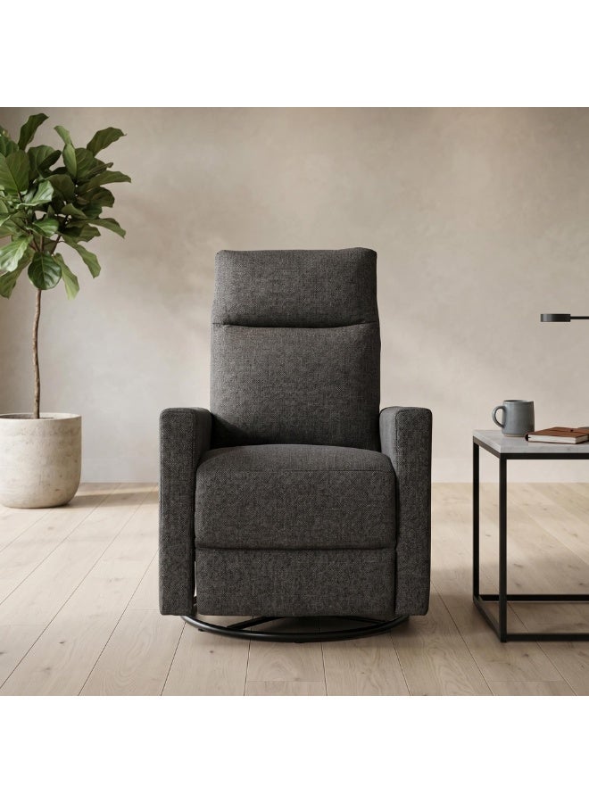 ROYALOAK Davis Fabric Recliner Single Seater in Grey | Rocker & Swivel Function | Soft Upholstery, Comfortable Cushioning & Sturdy Base â€“ Modern Recliner Chair for Living Room - Image 1