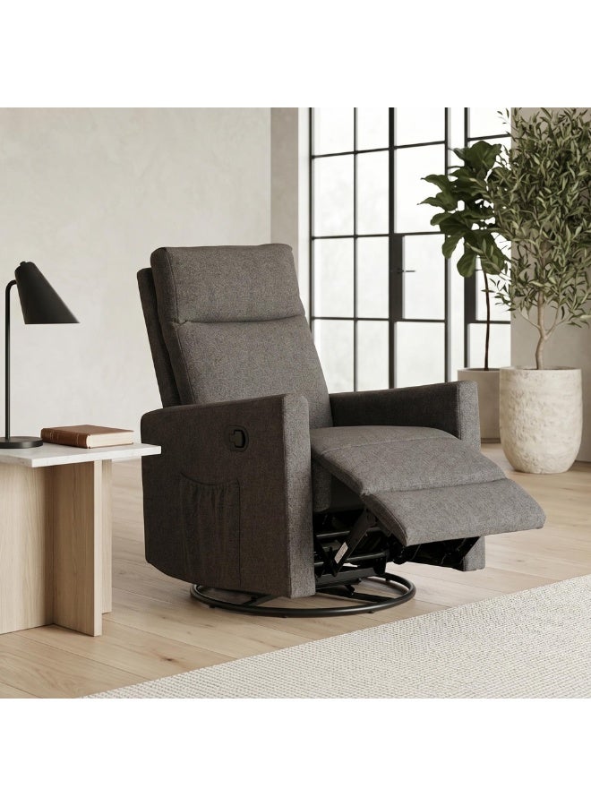 ROYALOAK Davis Fabric Recliner Single Seater in Grey | Rocker & Swivel Function | Soft Upholstery, Comfortable Cushioning & Sturdy Base â€“ Modern Recliner Chair for Living Room - Image 2